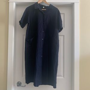 Boutique linen button up dress